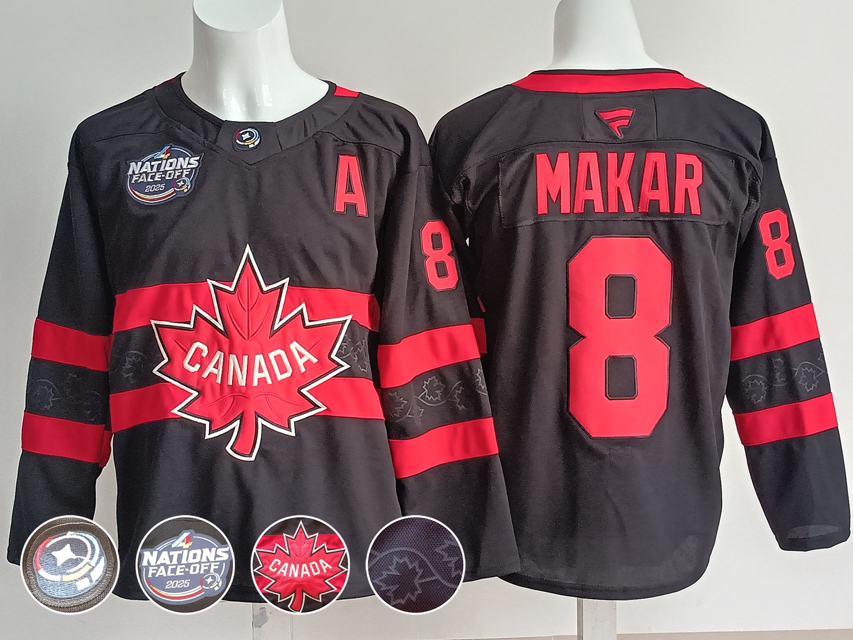 Men Canada #8 Makar Black 2025 Fanatics Home Premium NHL Jersey->washington commanders->NFL Jersey